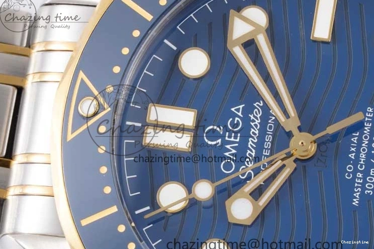 0522 ZeroBulk Seamaster Diver 300M SS YG Blue Ceramic Bezel JVSF 1:1 Best Edition Blue Dial on SS YG Bracelet A 7784